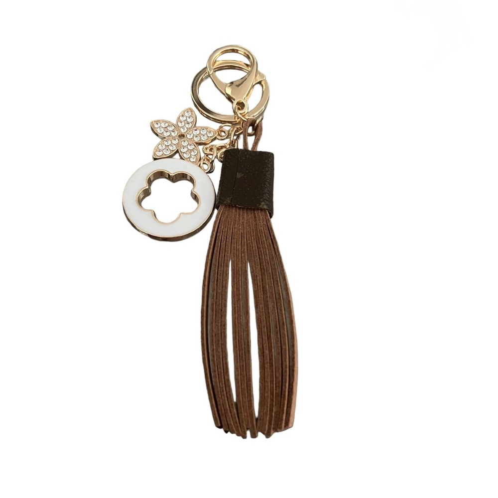 New Handcrafted Tassel Charm Keychain Made With Authentic LV Canvas - Picture 3 of 8